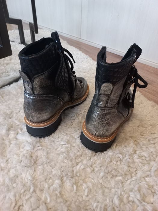 Ghete piele argintii damă