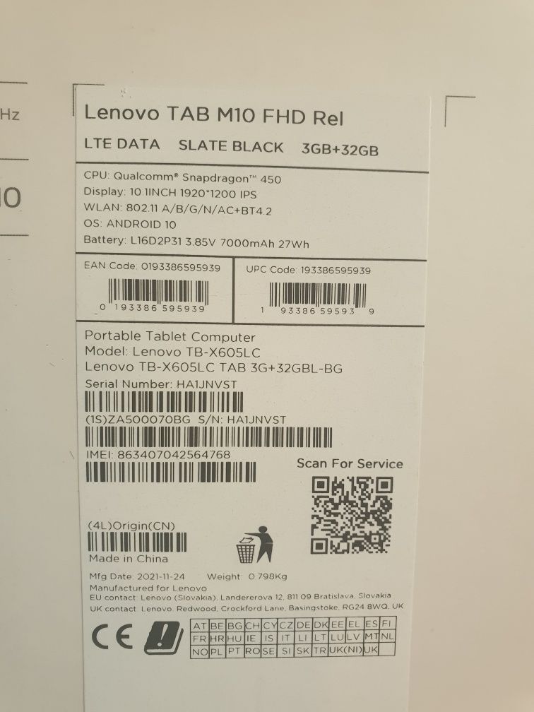 Lenovo tab M10 LTE