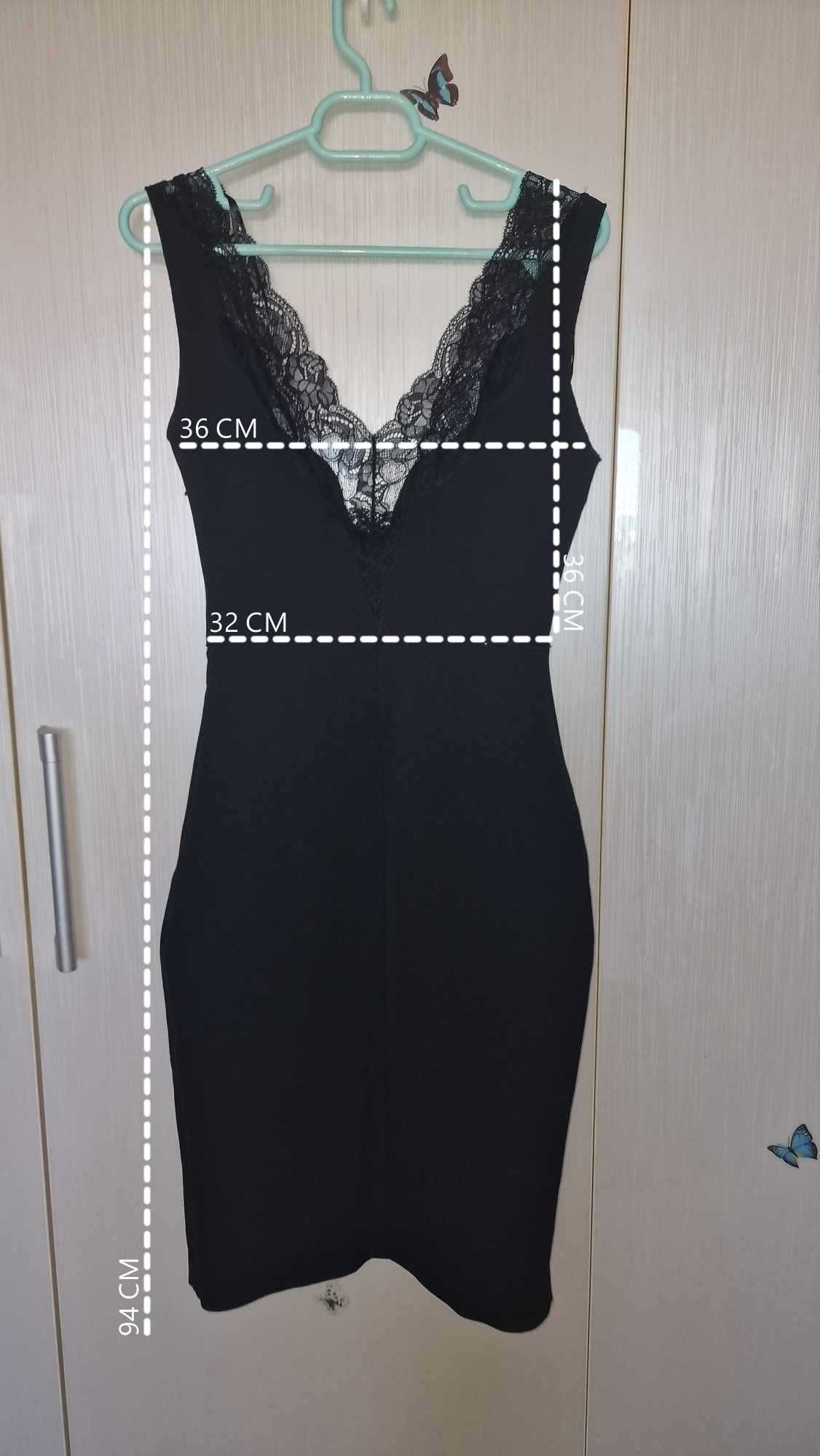 Rochie neagra cu dantela ZARA