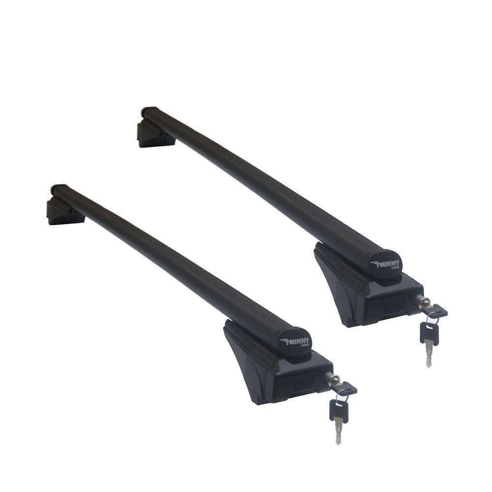 Set bare transversale portbagaj din otel marca Twinny Load TL S99, kit complet cu bare, suporti si antifurt cu cheie, Pentru modele Cu bare longitudinale lipite de caroserie