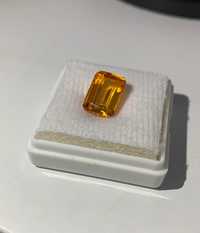 Safir galben auriu  7.10 ct  11.89 x 9.78 x 5.72 mm cu certificat