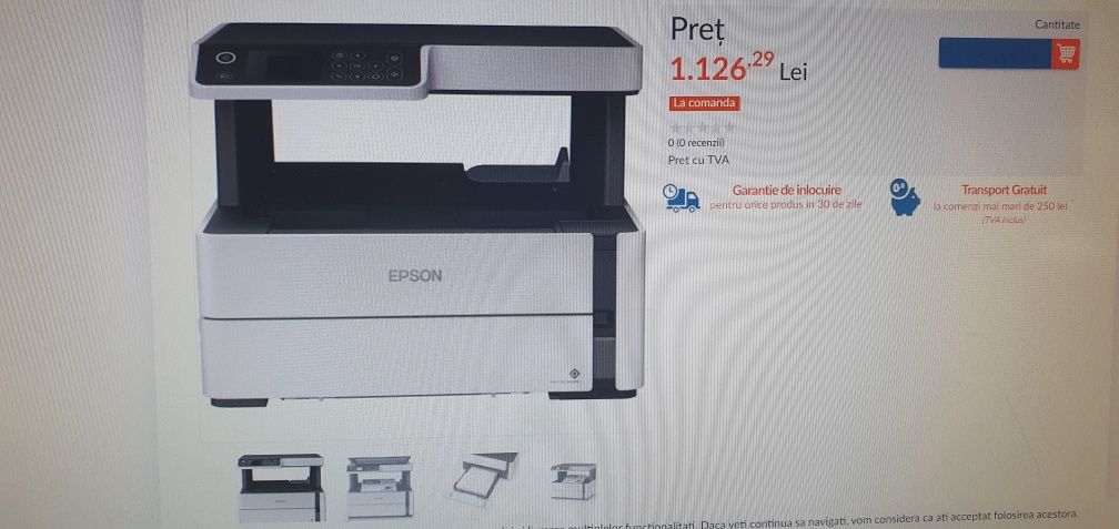 Imprimanta :Multifunctional inkjet monocrom Epson M2140 , Duplex, A4