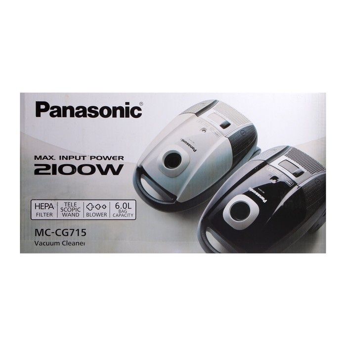 Panasonic MC CG715 K sumka  2100 Vt 6 l 65 dB shnur Rangi qora