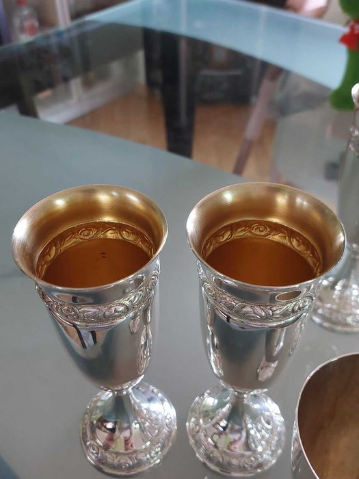 Сребърни чаши,проба 800  за вино вода - 180- 250 мл.сребърна чаша