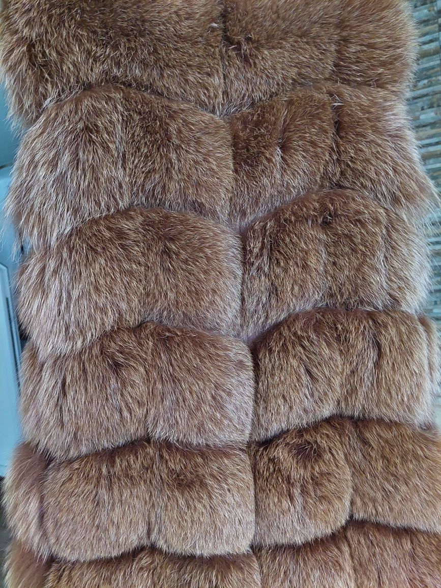 Дамски елек естествен косъм от лисица, размер М