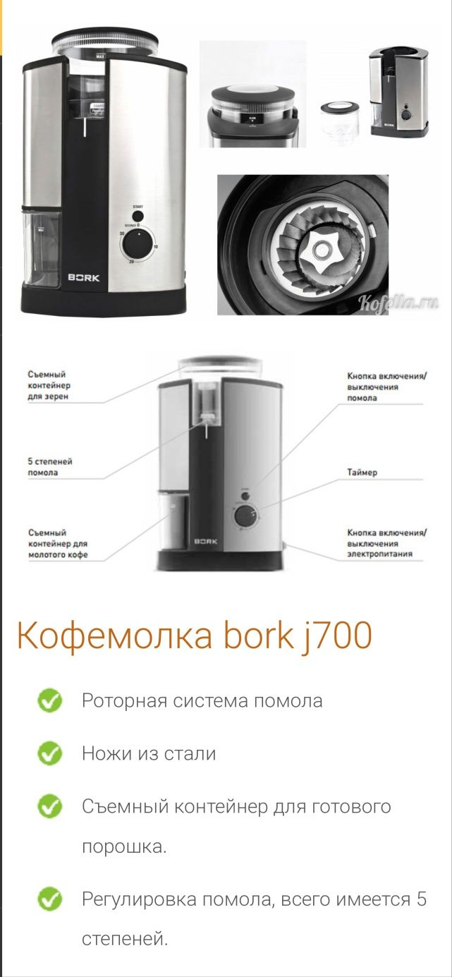 Продаётся Кофемолка Bork J701 Original.
