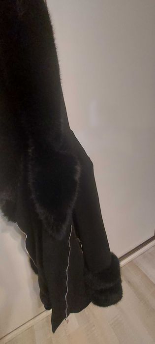 Дамско палто от високачествен екокосъм и велур