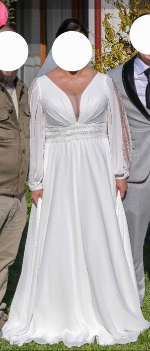Rochie mireasa voal marimea 44