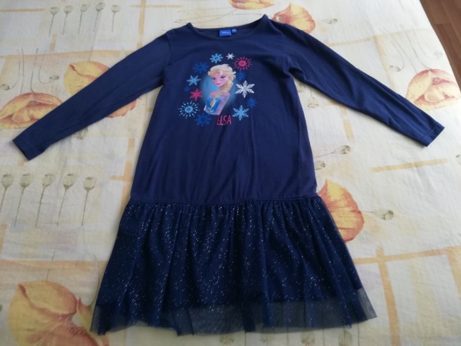 Rochie NOUA albastra Disney cuElsa 122-128