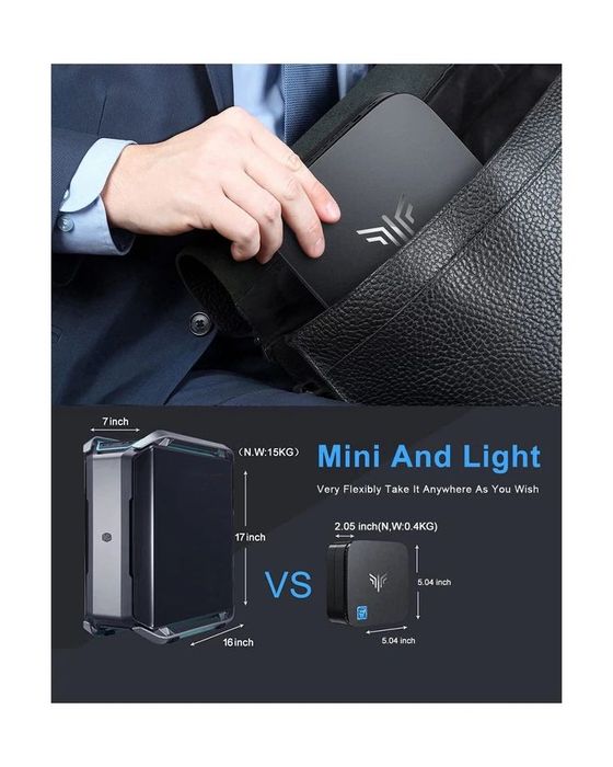 Mini PC AK1 Pro,8GB/256GB M.2 SSD,Windows 11Pro, negru,sigilat