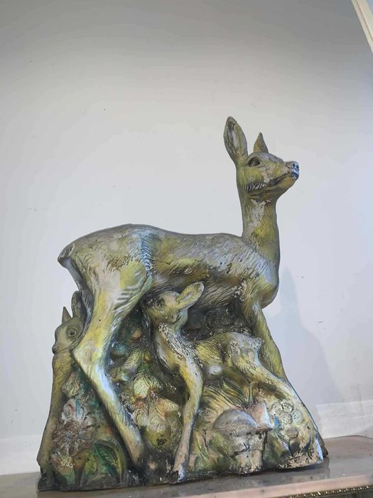 Decorațiune de gradina Caprioara cu doi puii