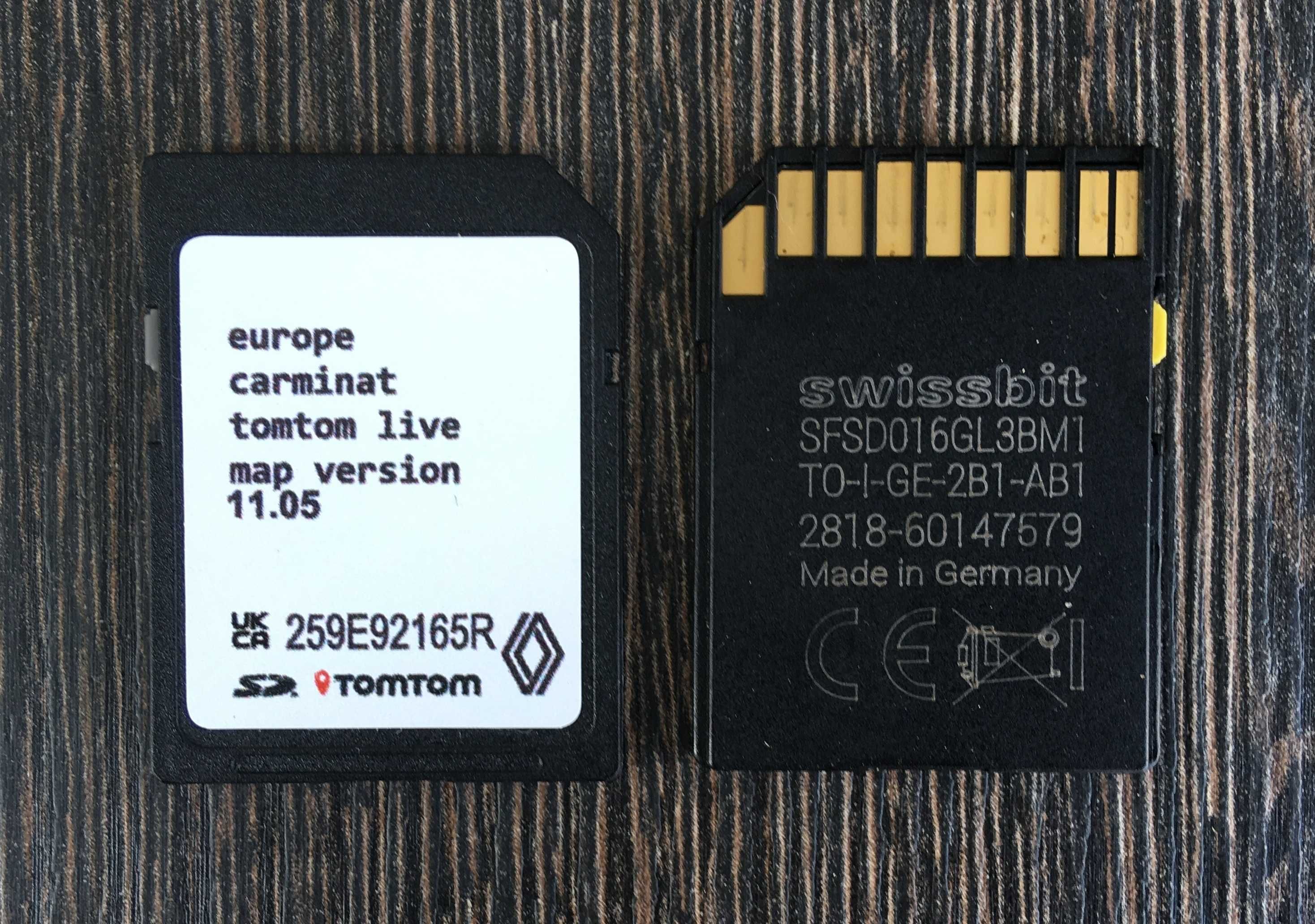 2025 RENAULT SD Card Carminat TOMTOM LIVE 11.25 Europa Навигационна Сд