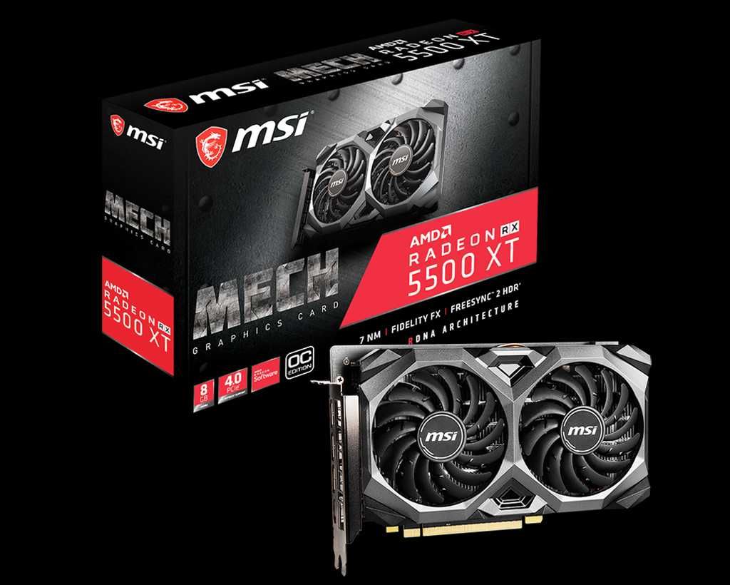 Продам видеокарты Radeon RX 5500xt msi mech 8gb