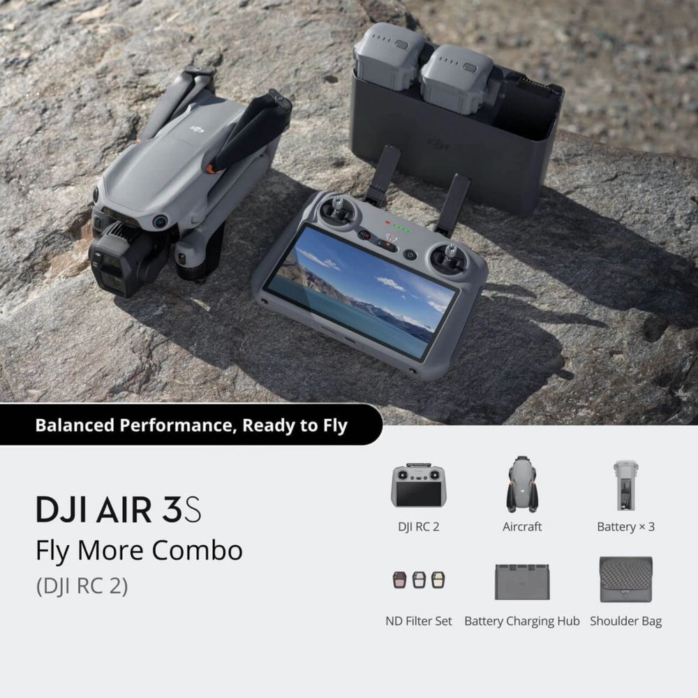 Дрон квадрокоптер Dji Air 3s Combo (RC2)