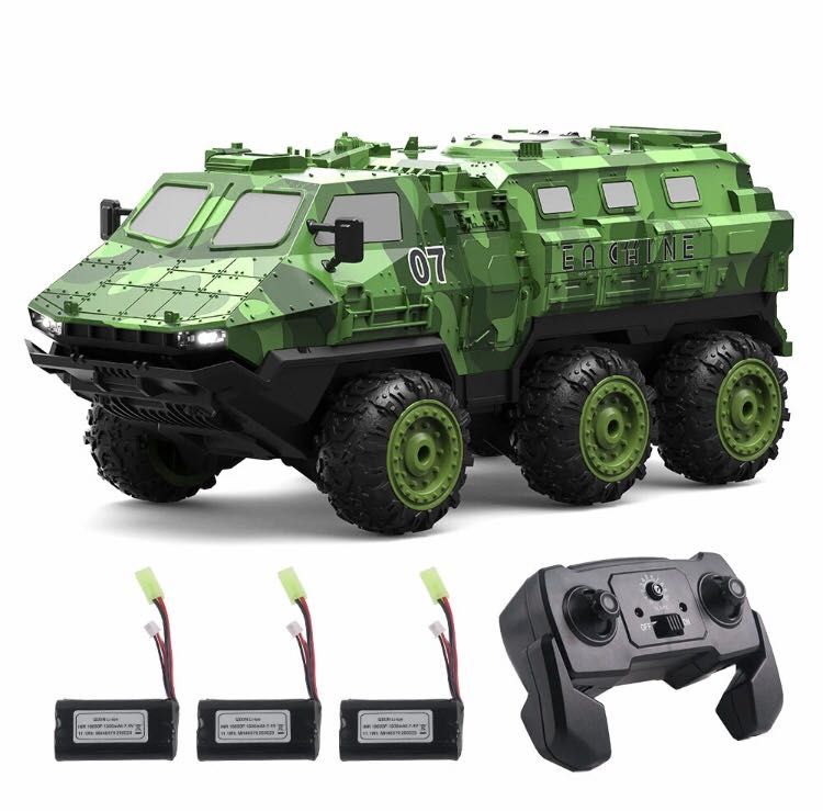 Военен Камион с 3 акумулаторни батерии Off-Road LED 22км/ч 1:16