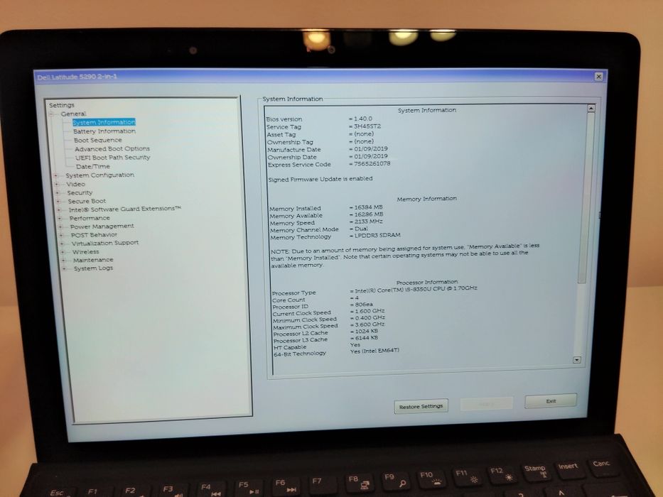 Dell Latitude 5290 2 in 1 i5 8350U 16 GB RAM 256GB NVMe baterie slaba