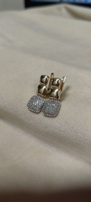 Серьги золотые ЖанТаС ломбард Астана