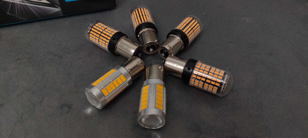 Set (2 bucati) becuri LED 21W semnalizare galben portocaliu chihlimbar