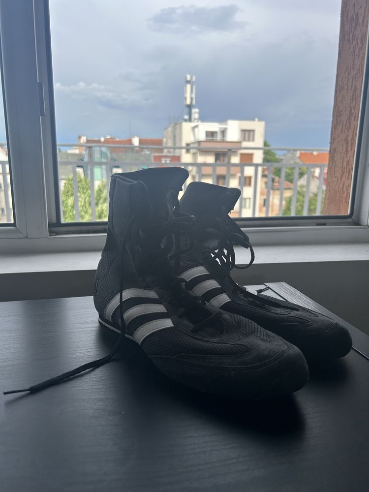 Adidas Boxing Shoes Box-Hog 2.0 Black White размер 43