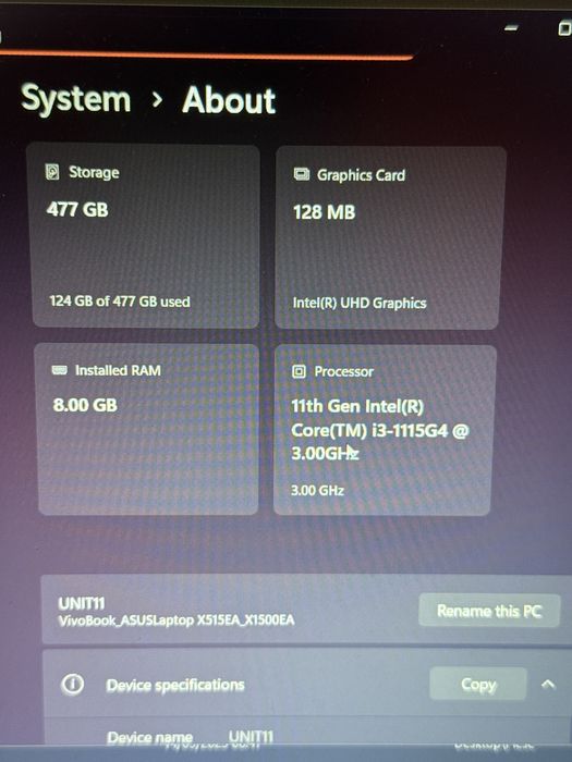 Laptop Asus X515ea i3 11th