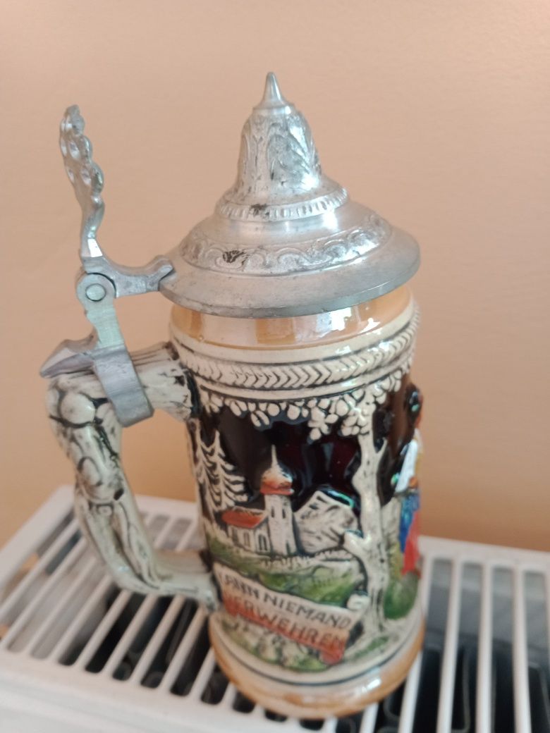 Halbă de bere ceramică vintage Germania