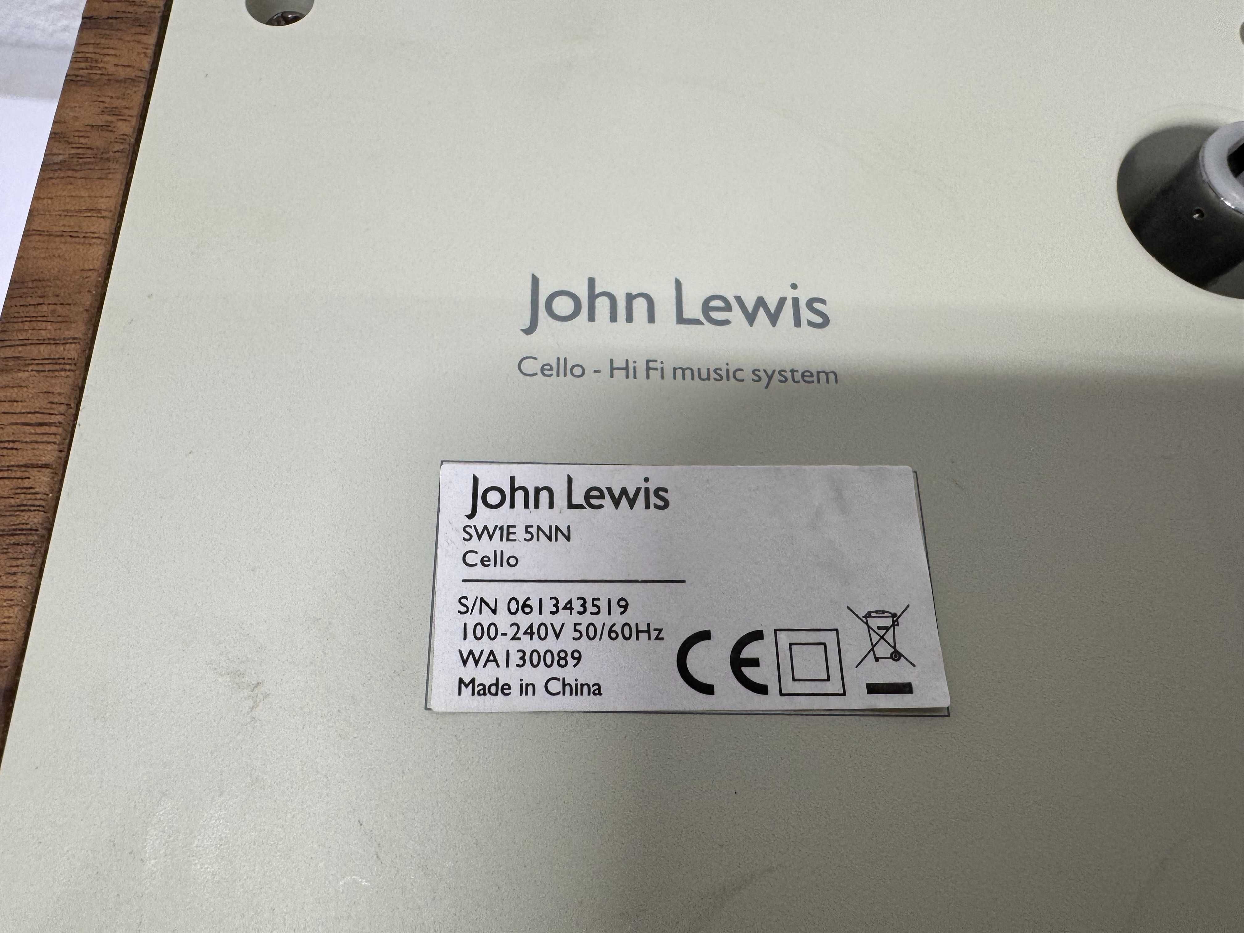 Радио - John Lewis Cello Hi-Fi Music System