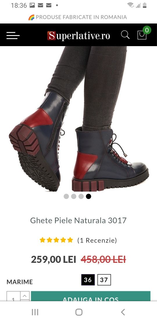 Ghete piele naturala marimea 38