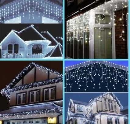 Instalatie Turturi 7035, 300 LED-uri, Alb Rece, 12 metri