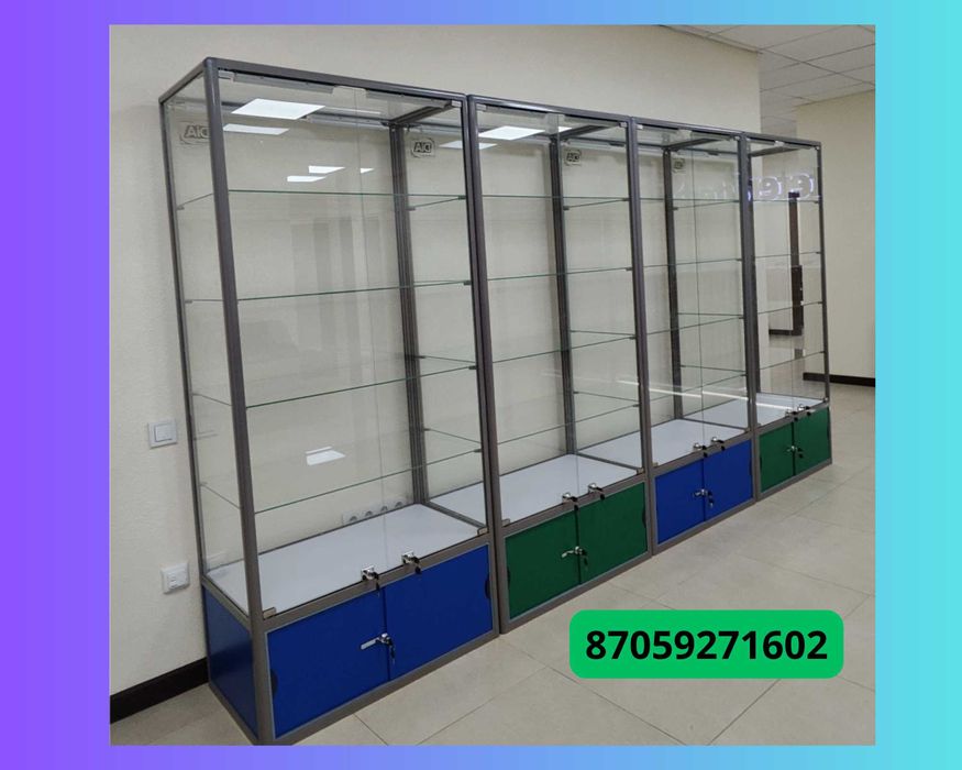 Прилавок витрина стеклянная из профиля, оборудование для магазина shvp