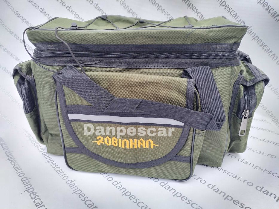 Geanta ROBINHAN pentru accesorii pescuit la crap spinning cu separeuri