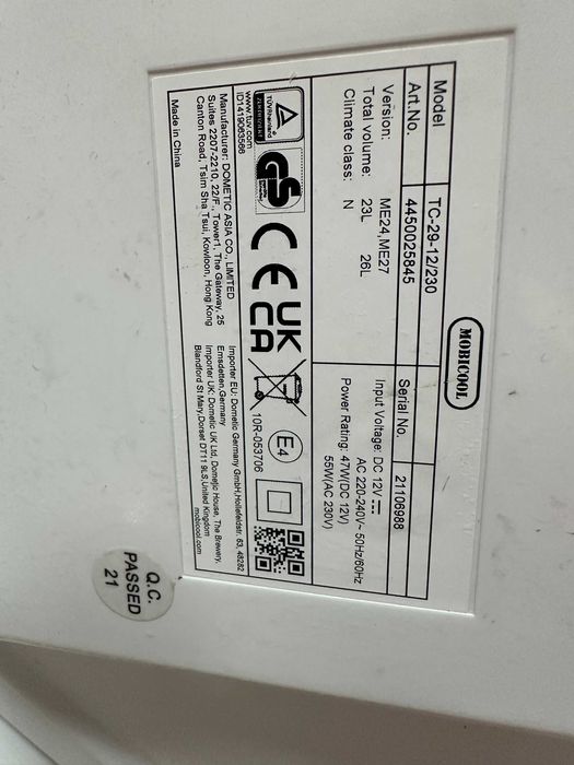 Хладилнa чанта Mobicool - , 29л, 12V-220V студено