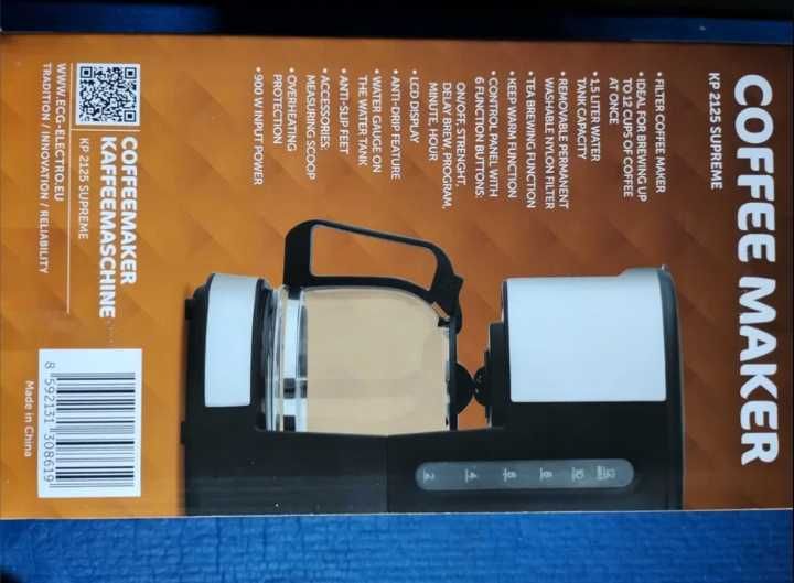 Cafetieră ECG KP 2125 Supreme, NOUĂ, Nedesfăcuta