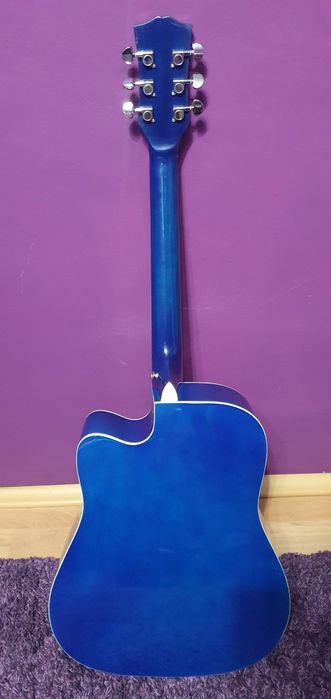 Vand set chitara acustica 41'' Smiger 4/4 Cutaway albastra cu husa