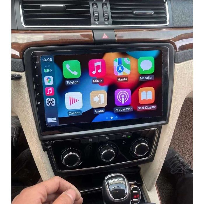 1-8GB  Navigatie GPS Skoda Superb 2 Carplay Android Auto Wifi DSP QLED