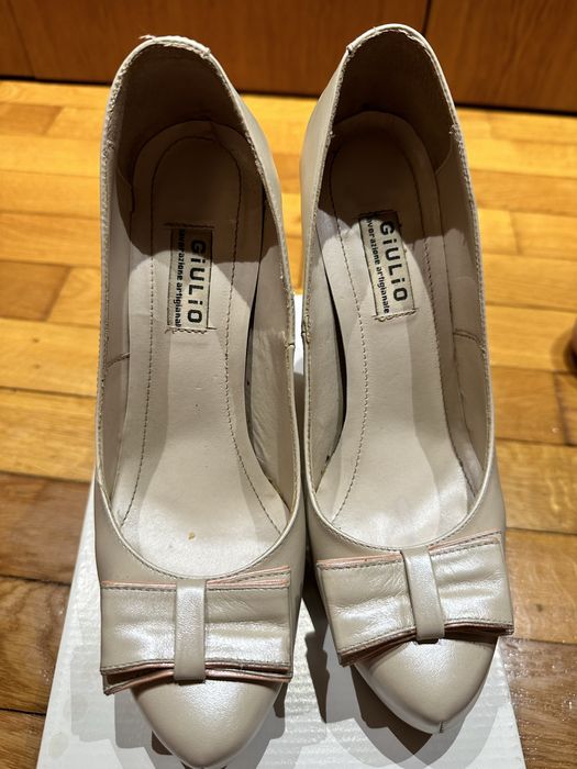 Pantofi cu toc si platforma 38 piele