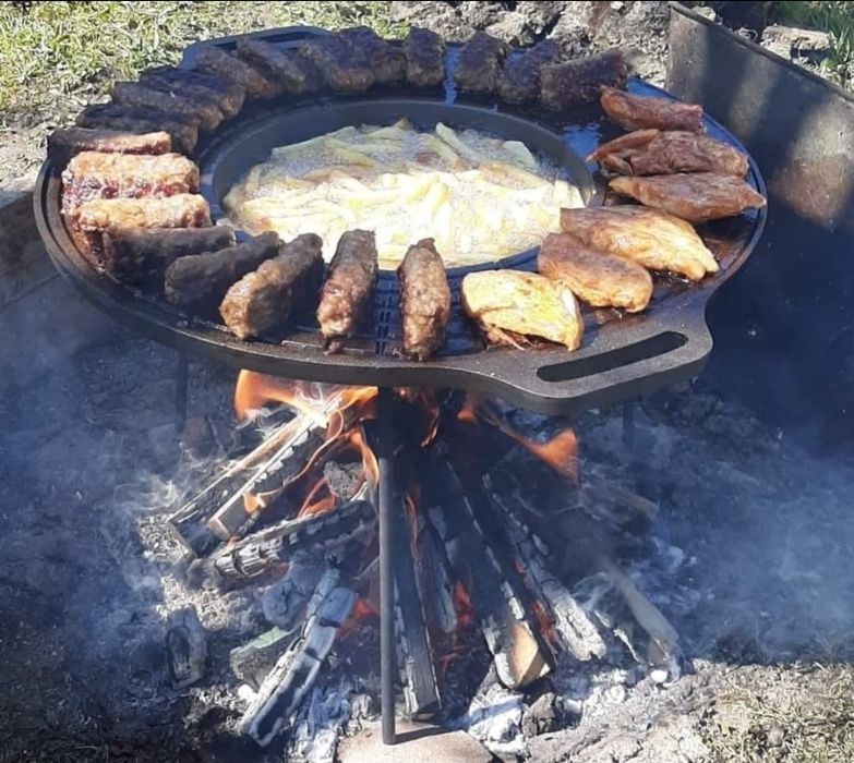 Disc gratar din fonta 50cm  cu picioare demontabile