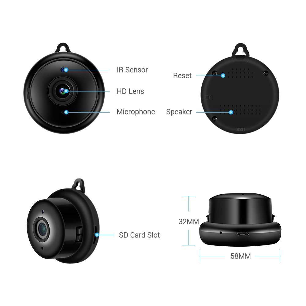 Camera Mini Wifi IP HD 1080P