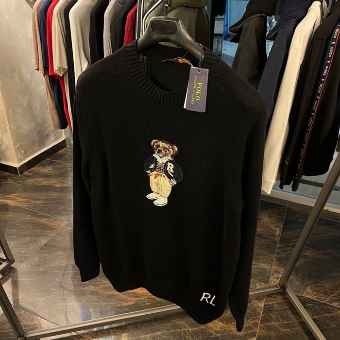 Мъжки пуловер с бродерия мече Polo