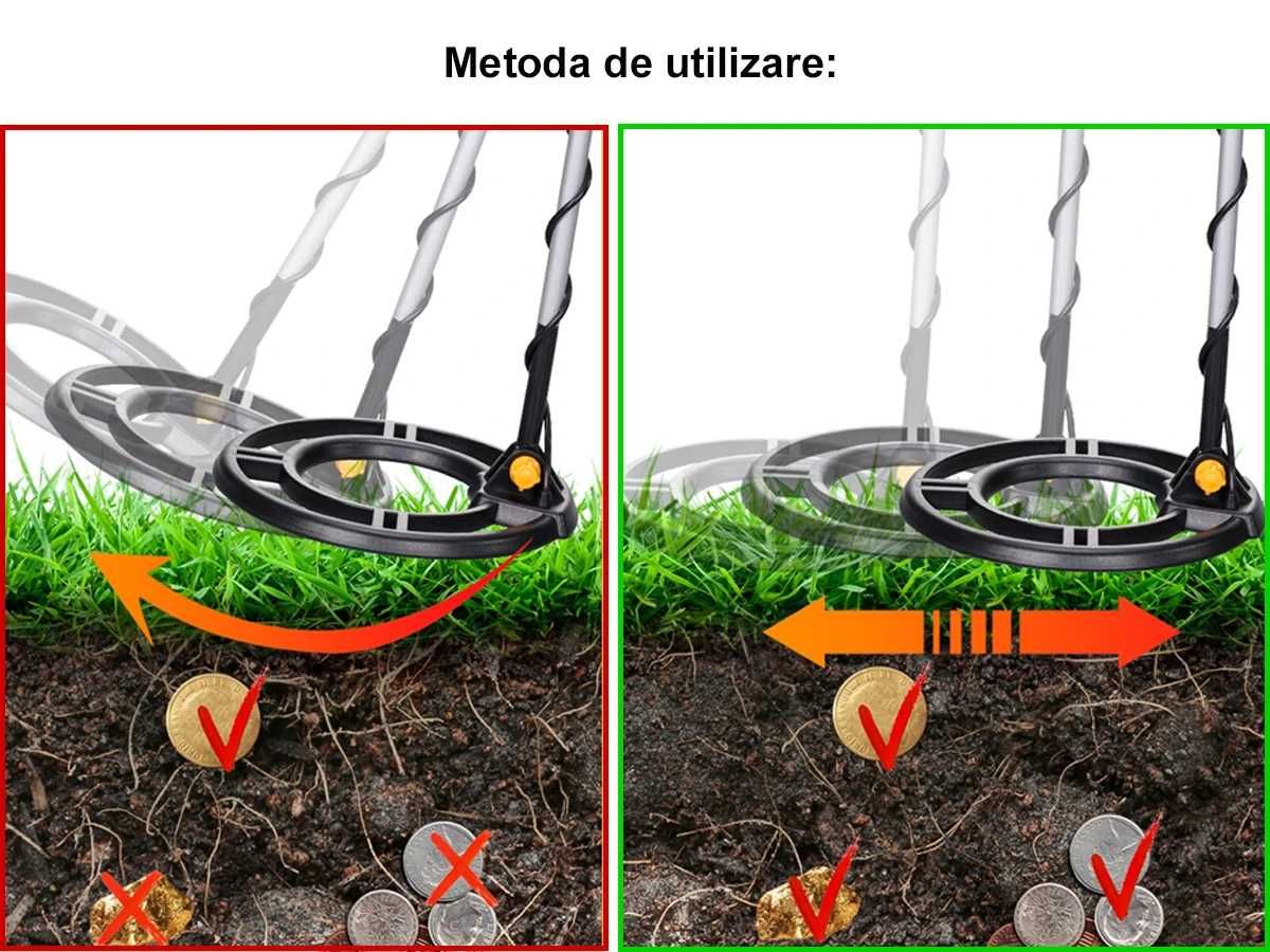 Detector de metale pentru aur cu aplicație largă