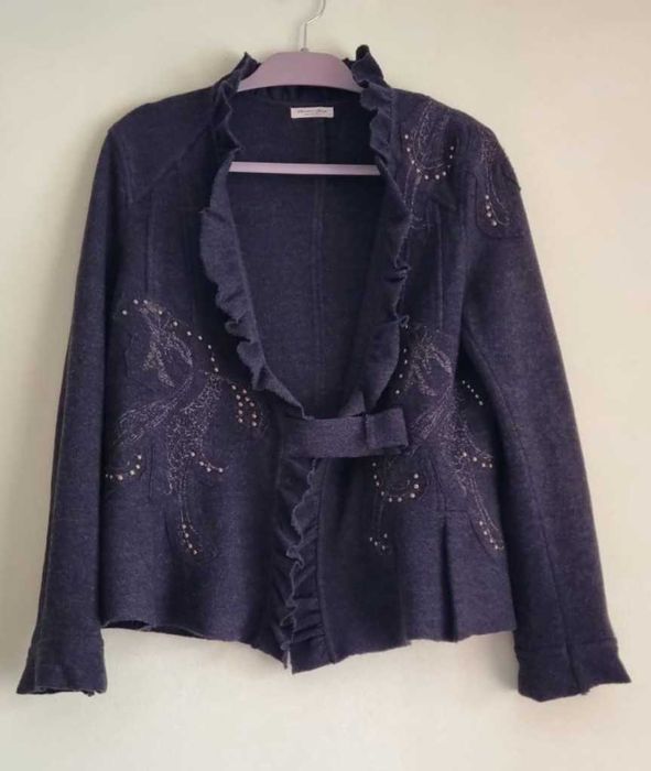 Cardigan gri Christian Berg, marimea L, lana 100%, neintepacioasa