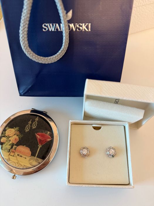 Swarovski обеци с покритие от розово злато
