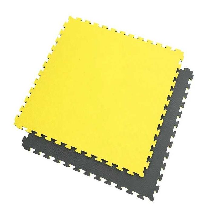 Covorase Spuma EVA Tatami Puzzle Bob Orez 100x100x2cm Galben/Negru