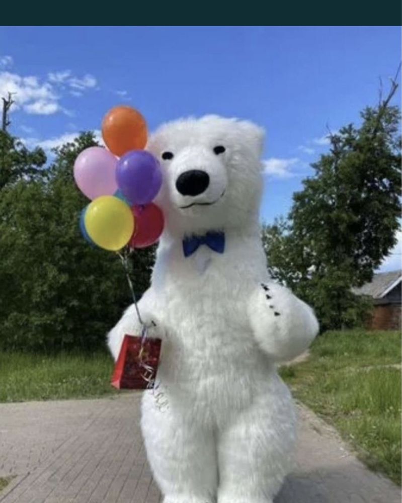 Поздравление от Белого Медведя,  Мишка 3-метровая!
