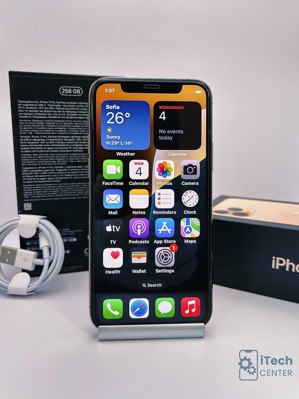 iPhone 11 PRO, 256GB, Gold, 100% батерия, КАТО НОВ, 1г. ГАРАНЦИЯ!