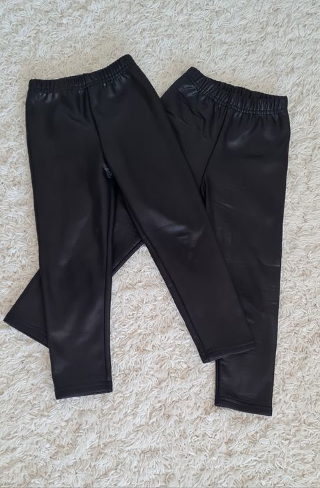 Pantaloni colanti groși negri piele fete 5 ani 110-116  GEMENE