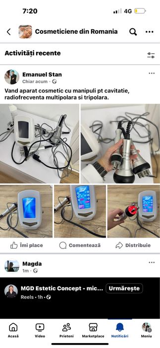 Aparat cosmetic cavitatie, radiofrecventa