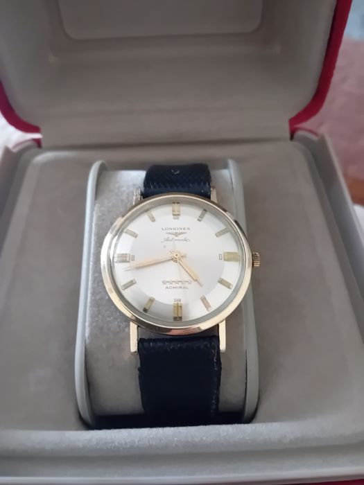 Ceas barbatesc Longines Admiral 5 stele automatic aur 14 k  coroana
