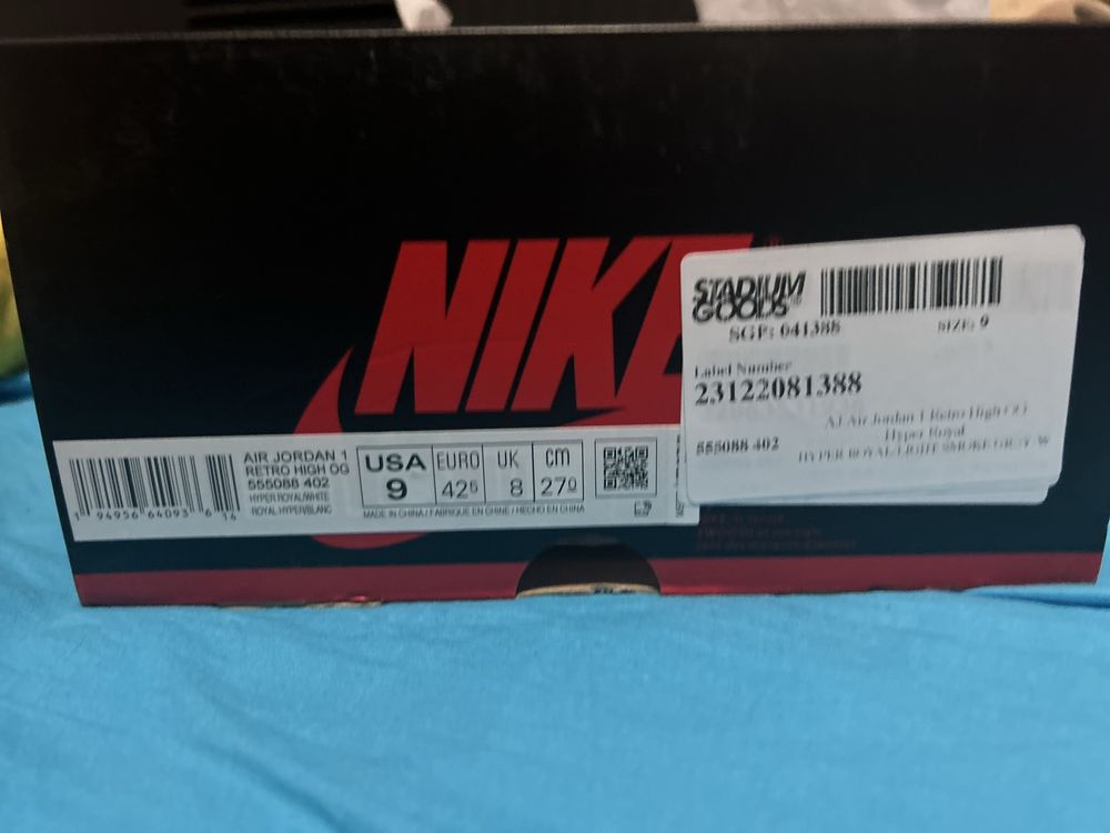 Jordan 1 Hyper Royal OG 42.5