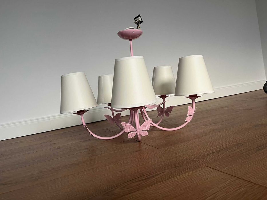 Candelabru Decoland Butterfly 55597, 5x60W, E14, Roz