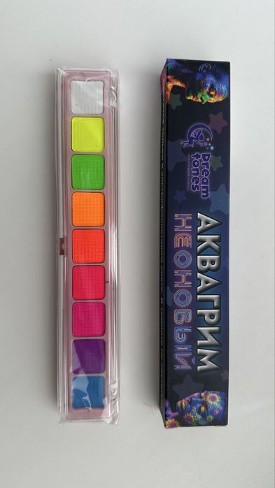 Неоновые краски 9 цветов, светящиеся под ультрафиолетом